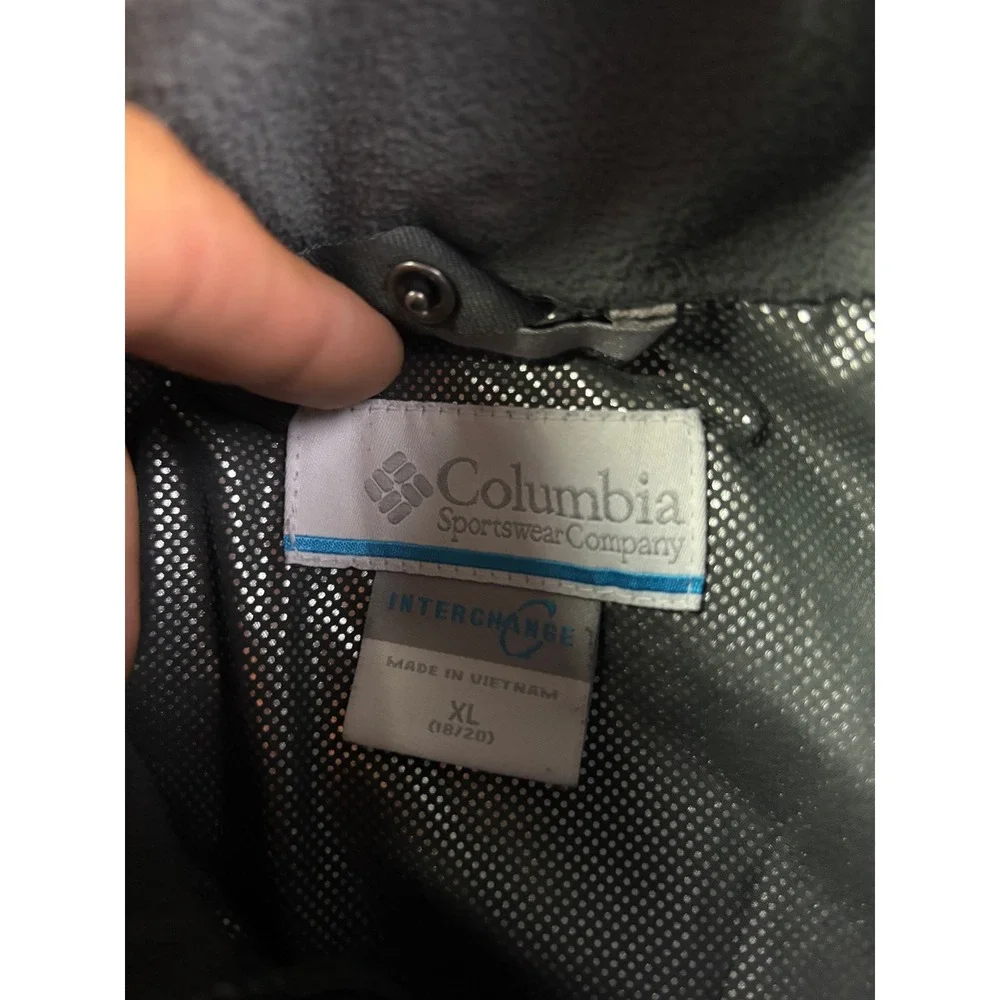 Columbia Interchange Jacket Youth XL Orange Grey Omni-Tech Waterproof Shell